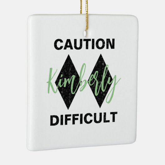 Funny Difficult Double Black Diamond Keramisch Ornament (Rechts)