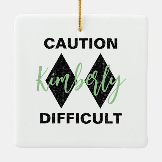 Funny Difficult Double Black Diamond Keramisch Ornament (Achterkant)