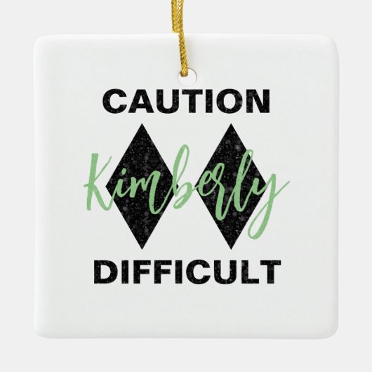 Funny Difficult Double Black Diamond Keramisch Ornament (Voorkant)