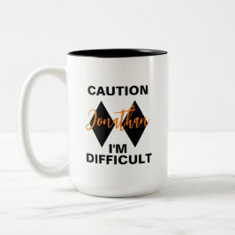 Funny Difficult Double Black Diamond Name Tweekleurige Koffiemok