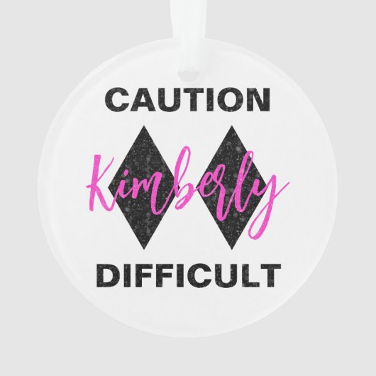 Funny Difficult Double Black Diamond Ornament (achterkant)