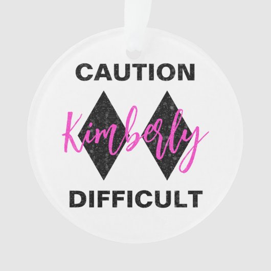 Funny Difficult Double Black Diamond Ornament (voorkant)