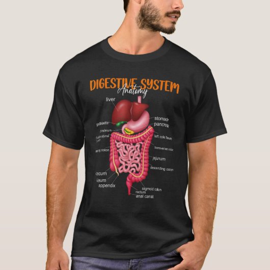 Funny Digestive System Anatomical Biology T-shirt (Voorkant)