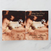 Funny Digging Meerkat Jumbo Birthday Kaart (Binnen)