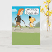 Funny Dignified Dog op Two Legs Birthday Kaart (Gele Bloem)