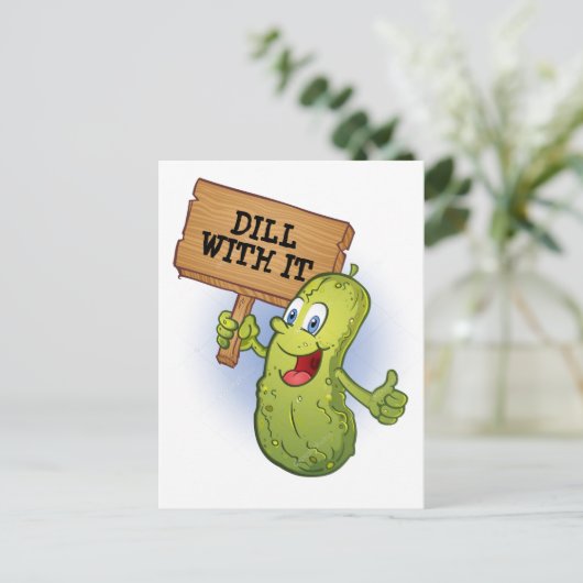 Funny Dill Pickle Pun Briefkaart (Staand voorkant)