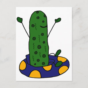 Funny Dill Pickle tubing Briefkaart