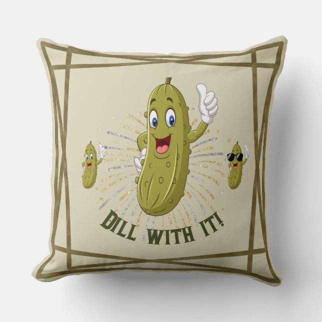 Funny Dill Pickle tweezijdig Sierkussen (Voorkant)