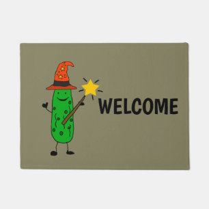 Funny Dill Pickle Wizard en Magic Wand Deurmat