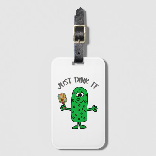 Funny Dink het gewoon met Pickle die Pickleball sp Bagagelabel (Voorkant (verticaal))