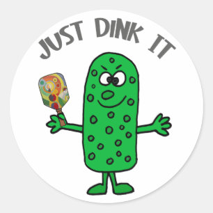 Funny Dink het gewoon met Pickle die Pickleball sp Ronde Sticker