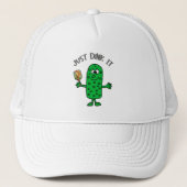 Funny Dink het gewoon met Pickle die Pickleball sp Trucker Pet (Voorkant)