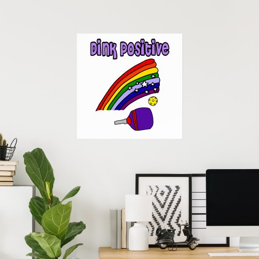 Funny Dink Positieve Pickleball Sports Pun Poster (Thuiskantoor)