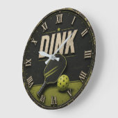 Funny Dink Rustic Vintage Pickleball Grote Klok (Hoek)