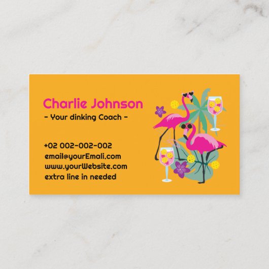 Funny Dinking coach Pickleball Visitekaartje (Achterkant)