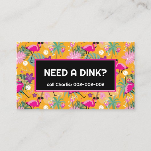 Funny Dinking coach Pickleball Visitekaartje (Voorkant)