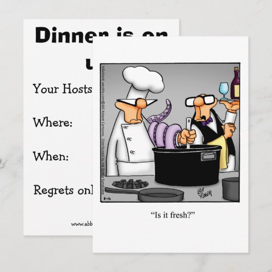 Funny Dinner Invitations "Spectickles" Humor Kaart (Voorkant / Achterkant)
