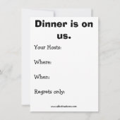 Funny Dinner Invitations "Spectickles" Humor Kaart (Achterkant)