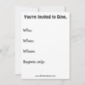 Funny Dinner Party nodigt "spectickles" uit Kaart (Achterkant)