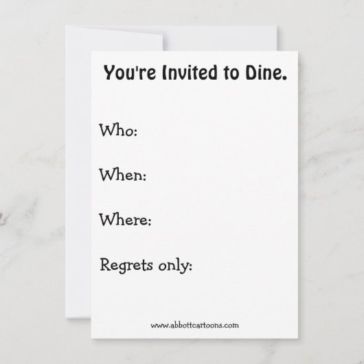 Funny Dinner Party nodigt "spectickles" uit Kaart (Achterkant)