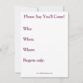 Funny Dinner Party-uitnodigingen Kaart (Achterkant)