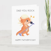 Funny Dino Dad You Rock Vaderdag Kaart (Voorkant)