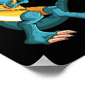 Funny Dino Playing Sketll T-rex Lover Player Kids Poster (Hoek)