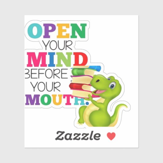 funny dinocus - open your mind- sticker (Vel)