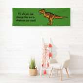 Funny Dinosaur aangepaste tekst en kleurenbanner Spandoek (Insitu)