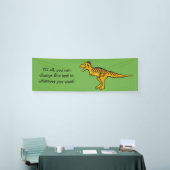 Funny Dinosaur aangepaste tekst en kleurenbanner Spandoek (Beurs)