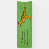 Funny Dinosaur aangepaste tekst en kleurenbanner Spandoek (Verticaal)