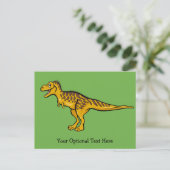 Funny Dinosaur aangepaste tekst en kleurenbriefkaa Briefkaart (Staand voorkant)