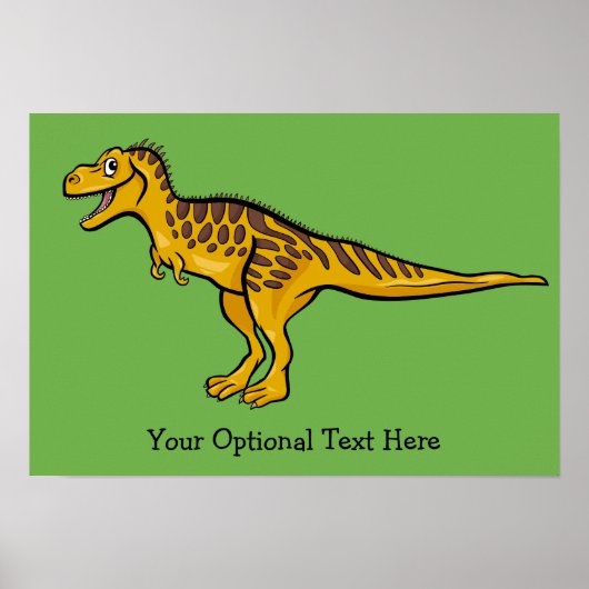 Funny Dinosaur aangepaste tekst en kleurenposter Poster (Voorkant)