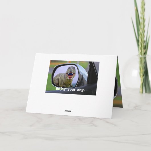 Funny Dinosaur Aging Birthday Kaart (Achterkant)