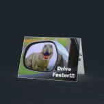 Funny Dinosaur Aging Birthday Kaart<br><div class="desc">Dus je denkt dat verjaardagen iets zijn om bang voor te zijn. Probeer in de zijspiegel van je auto te kijken en een T-Rex te zien lopen achter je aan. Dat is eng! Dit is een geweldige kaart voor iemand die het gevoel heeft dat ouder worden zijn tol eist en...</div>