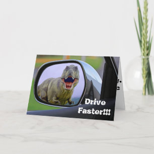 Funny Dinosaur Aging Birthday Kaart