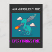 Funny Dinosaur Asteroid Alles is prima Briefkaart (Voorkant)