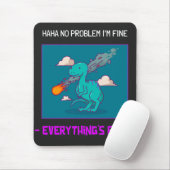 Funny Dinosaur Asteroid Alles is prima Muismat (Met muis)