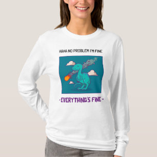 Funny Dinosaur Asteroid Alles is prima T-shirt