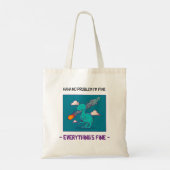 Funny Dinosaur Asteroid Alles is prima Tote Bag (Achterkant)
