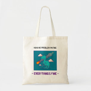 Funny Dinosaur Asteroid Alles is prima Tote Bag