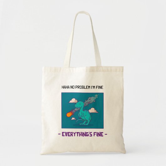 Funny Dinosaur Asteroid Alles is prima Tote Bag (Voorkant)