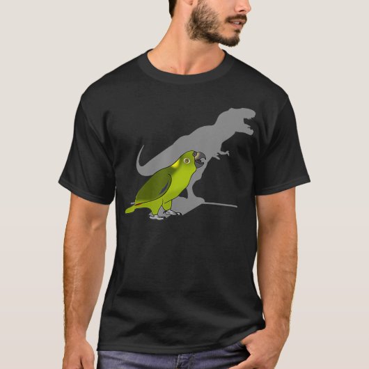 Funny dinosaur Birb T-rex Yellow Naped Amazon T-shirt (Voorkant)