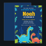 Funny Dinosaur Birthday Party Invitation Feestdagenkaart<br><div class="desc">Funny Dinosaur Birthday Party Invitation</div>