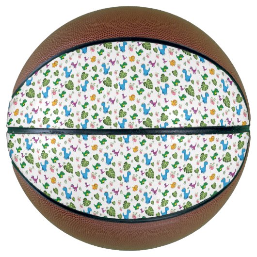 Funny Dinosaur, bladeren Basketbal (Voorkant)
