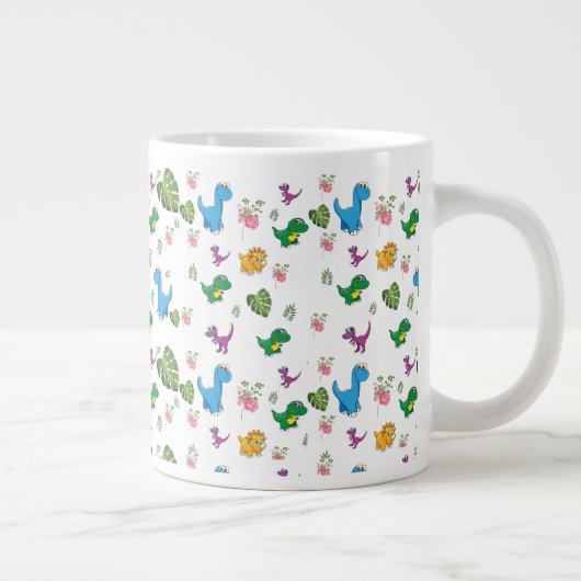 Funny Dinosaur bladeren Grote Koffiekop (Rechts)