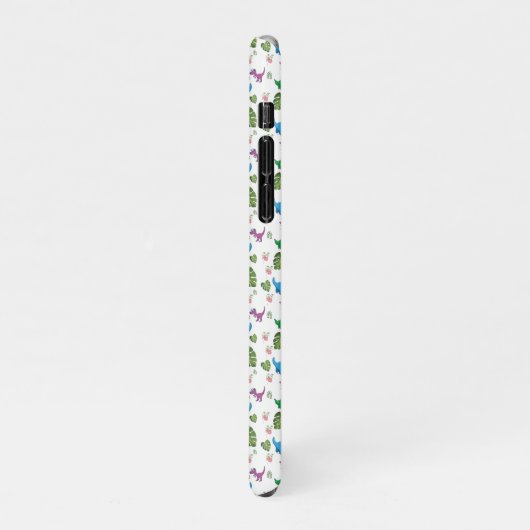 Funny Dinosaur, bladeren iPhone Hoesje (Linkerkant)