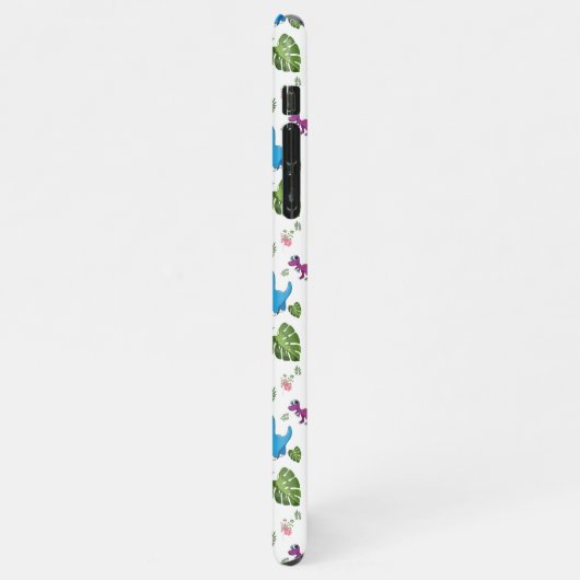 Funny Dinosaur, bladeren iPhone Hoesje (Linkerkant)