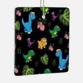 Funny Dinosaur, bladeren Keramisch Ornament (Rechts)