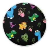 Funny Dinosaur, bladeren Keramische Knop (Voorkant)